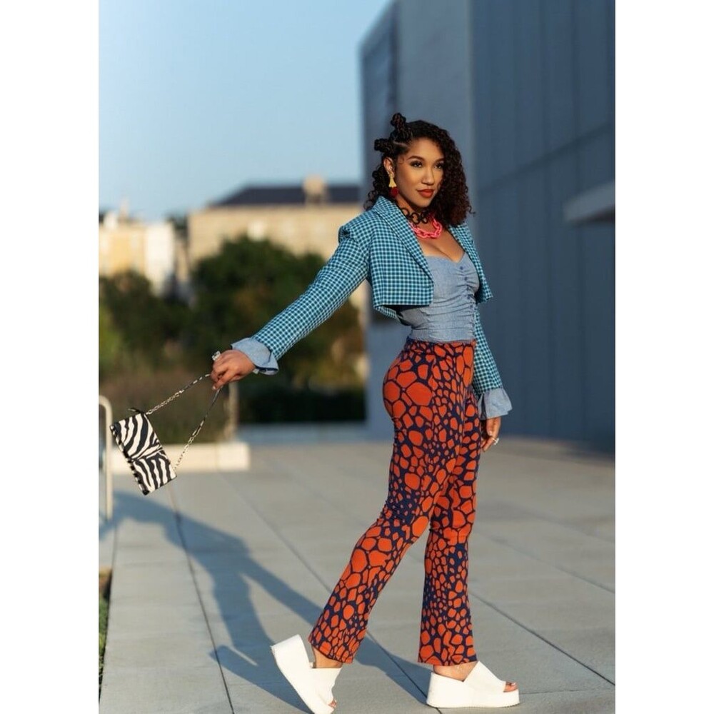 ZARA PRINTED FLARED PANTS - Picture 10 of 12